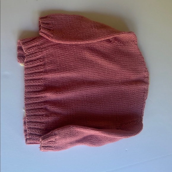 Vintage Pink Cable Knit Cardigan with White Buttons - Picture 5 of 5